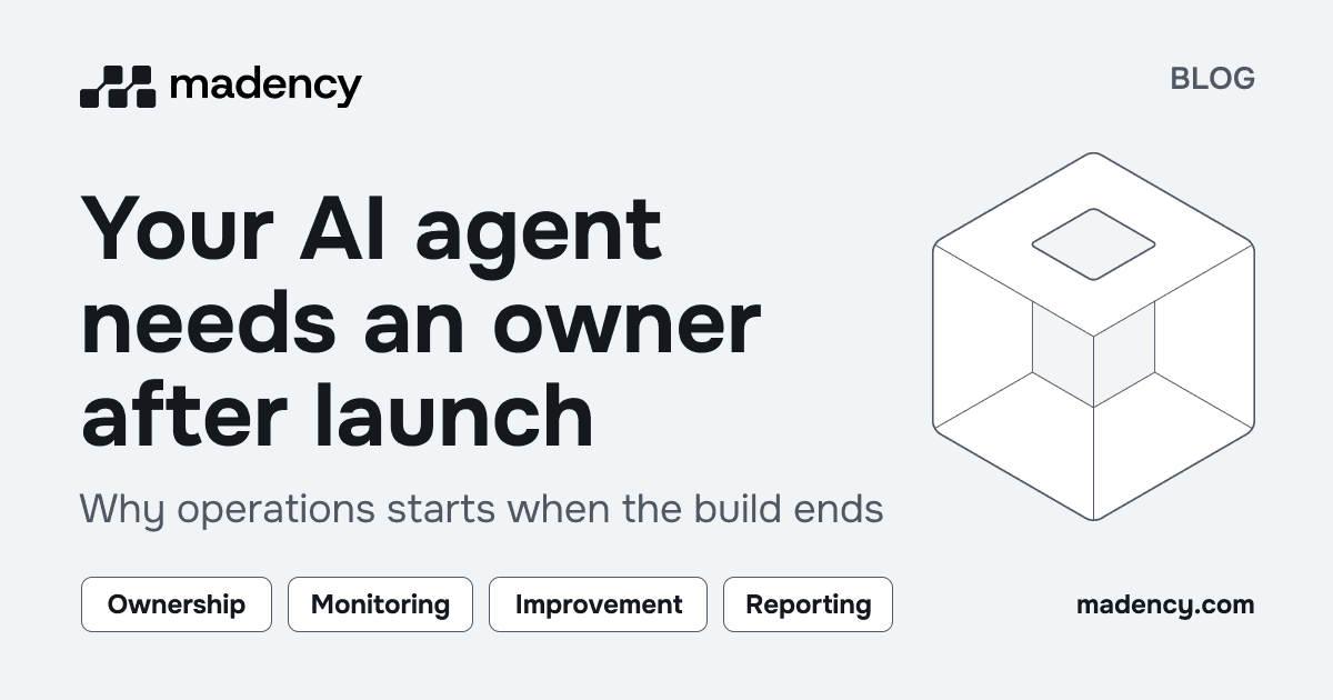 A structured cube representing ownership of an AI agent after launch.