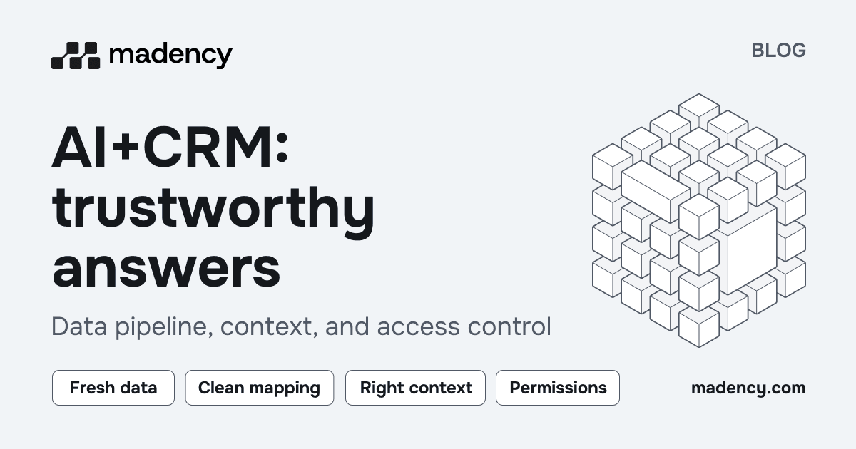 Layered data architecture for trustworthy AI and CRM answers.